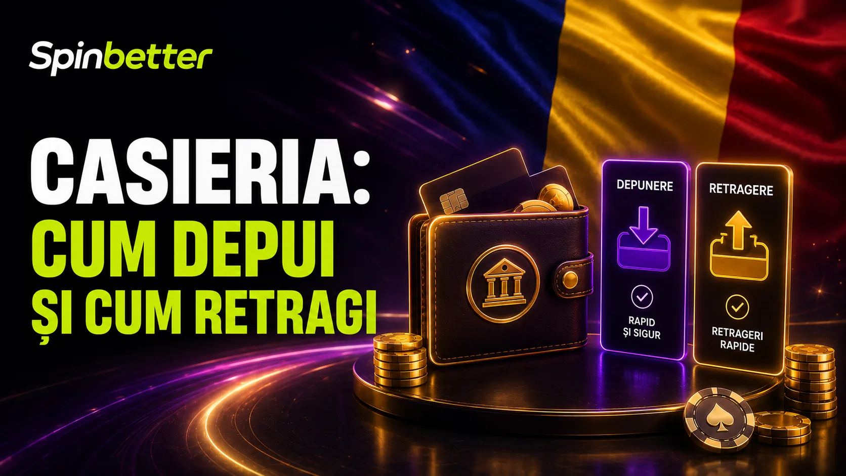 casieria SpinBetter: cum depui și cum retragi în RON