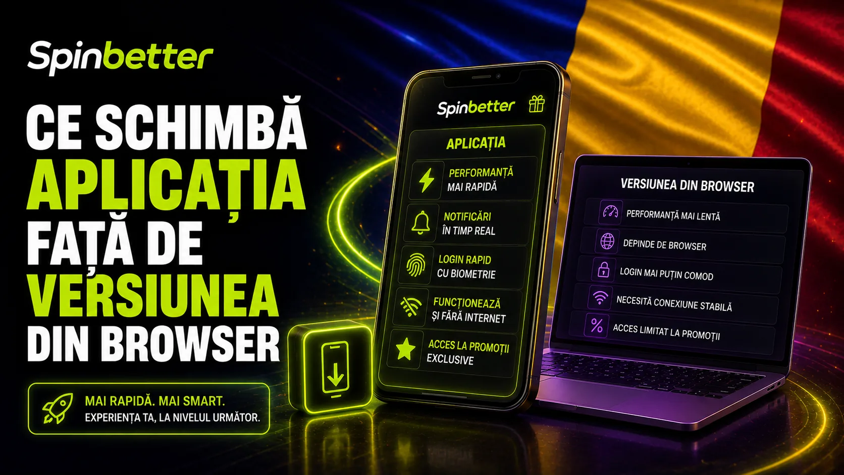 SpinBetter app pentru Android și iPhone