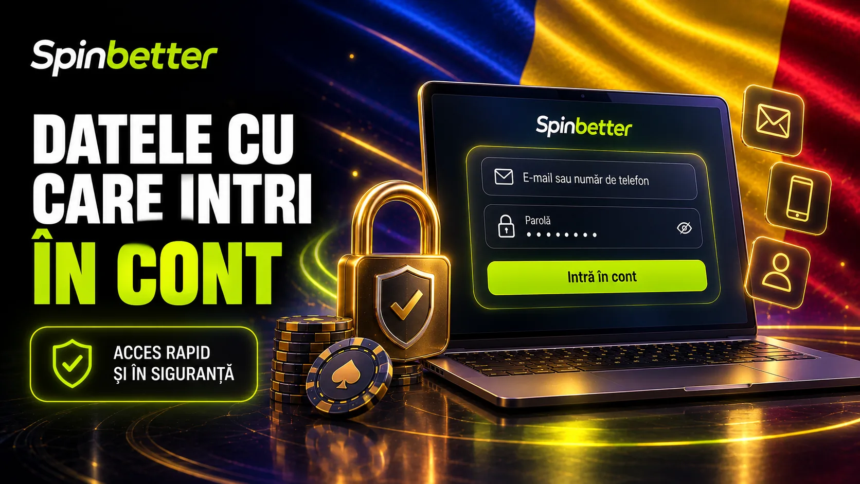 SpinBetter login România: datele cu care intri în cont